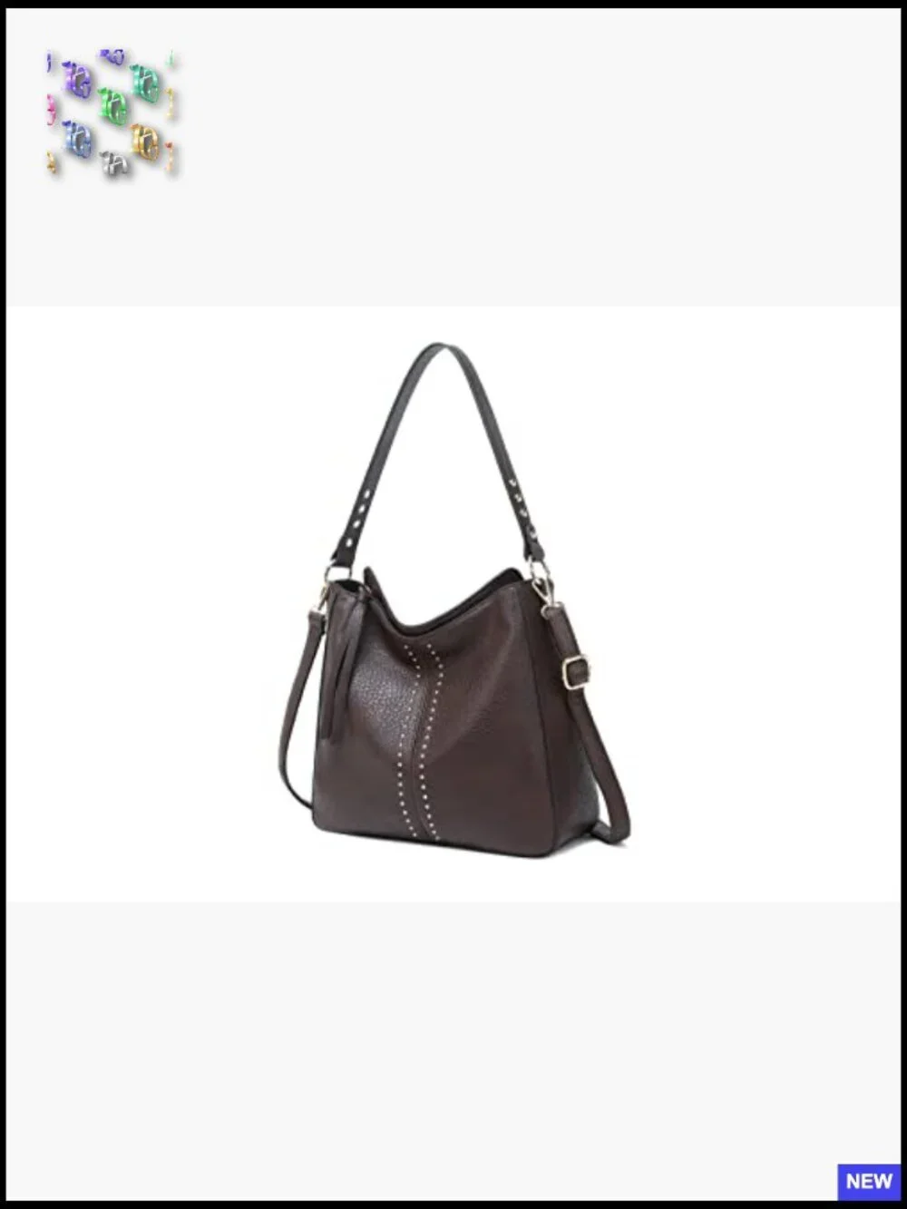 Chic Hobo Crossbody Bag Faux Leather Triple Compartment Convertible Strap